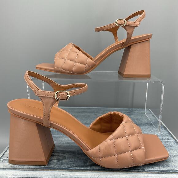 NEW Open Edit Austyn Quilted Sandals Brown Size 7.5 - Picture 1 of 10